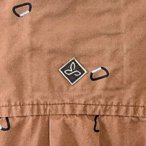 Prana Men's Broderick Slim Fit Short Sleeve Button-down Shirt Brown XXL - Picture 4 of 8